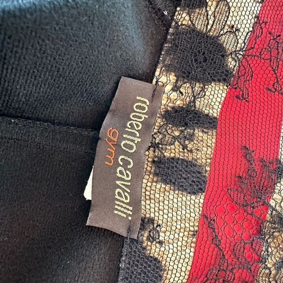 Roberto Cavalli, black red and gold zip up three-quarter sleeve jacket - Picture 14 of 17